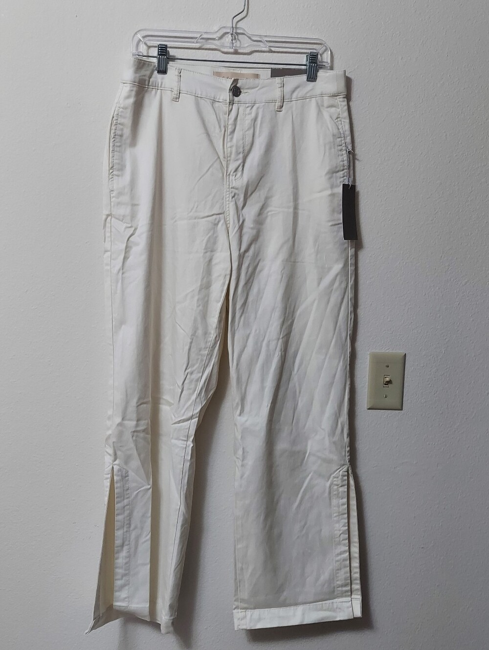 NWT Soft Surroundings Arcadia Wide Leg Pants Ivory Pearl Size Medium